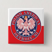 Detroit Michigan Polnischer Adler Button (Vorderseite)