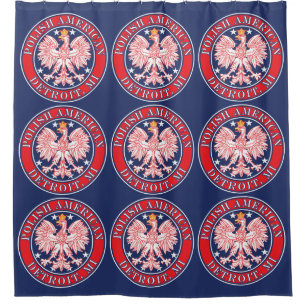 Detroit Michigan Polnischer Adler Duschvorhang