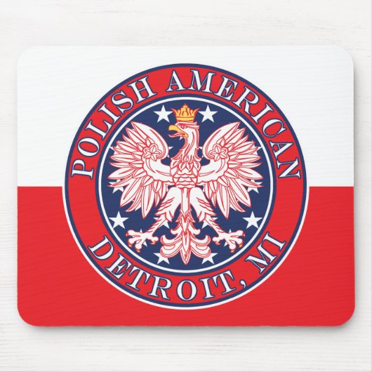 Detroit Michigan Polnischer Adler Mousepad (Vorne)
