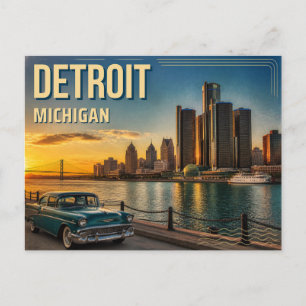Detroit Michigan Postkarte