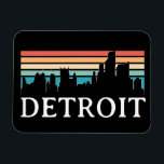 Detroit Michigan Retro Vintag Sunset Skyline Magnet<br><div class="desc">Farbenfrohe und coole Detroit Michigan Retro Vintag Sunset Flexible Foto Magnet zeigt die berühmten Gebäude und Sehenswürdigkeiten der Stadt mit seiner phantastischen Skyline. Tolle Reise-Souvenir.</div>