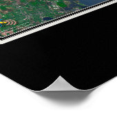 Detroit Michigan Satellite Poster Karte (Ecke)