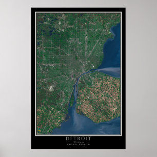 Detroit Michigan Satellite Poster Karte