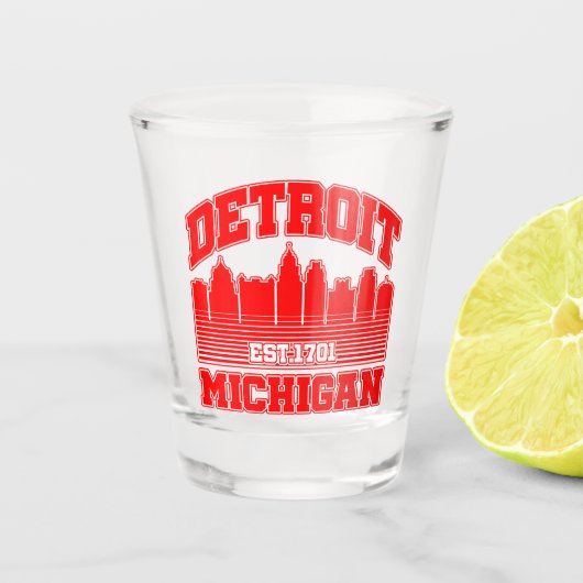 Detroit, Michigan Schnapsglas (Vorderseite)