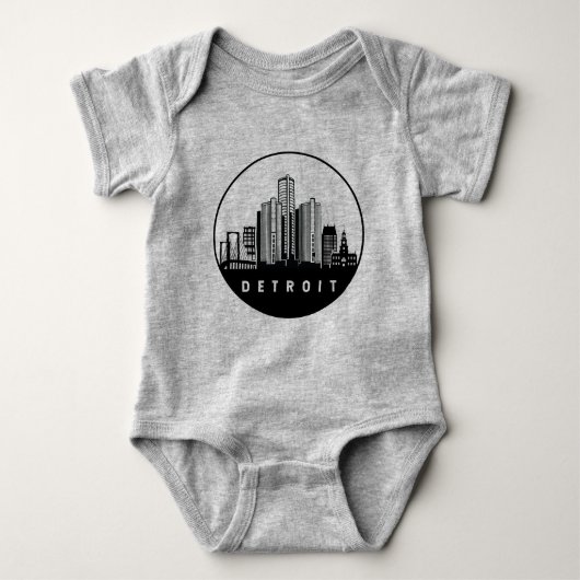Detroit Michigan Skyline Baby Strampler (Vorderseite)