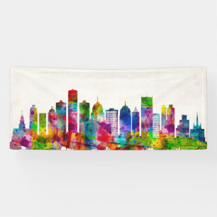 Detroit Michigan Skyline Banner