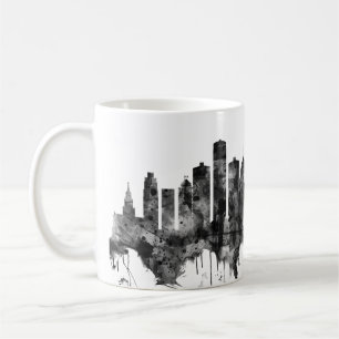 Detroit Michigan Skyline BW Kaffeetasse