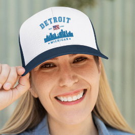Detroit Michigan Skyline city Est. 1701  Truckerkappe