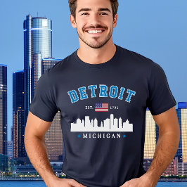 Detroit Michigan Skyline City - Souvenir Detroit T-Shirt