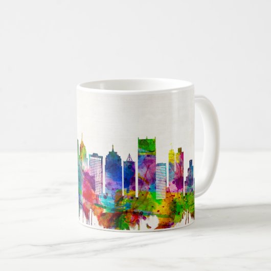 Detroit Michigan Skyline Kaffeetasse (VorderseiteRechts)