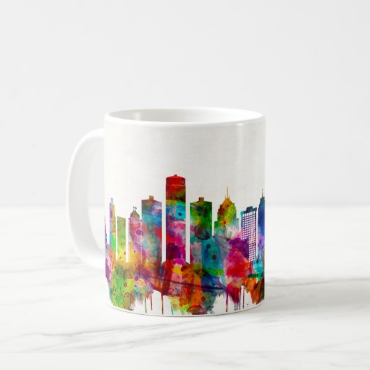 Detroit Michigan Skyline Kaffeetasse (Vorderseite Links)