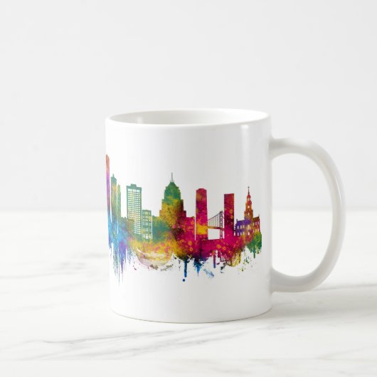 Detroit Michigan Skyline Kaffeetasse (Rechts)