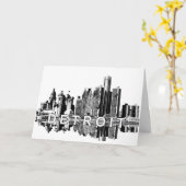 Detroit, Michigan-Skyline Karte (Gelbe Blume)