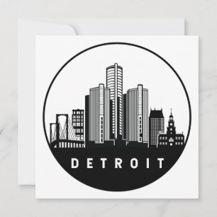 Detroit Michigan Skyline Karte