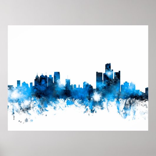 Detroit Michigan Skyline Poster (Vorne)
