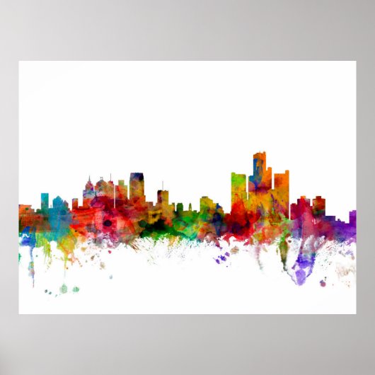 Detroit Michigan Skyline Poster (Vorne)