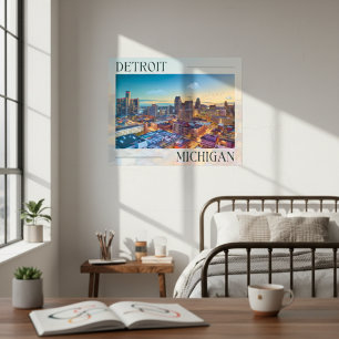 Detroit Michigan Skyline Poster