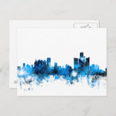 Detroit Michigan Skyline Postkarte (Vorne/Hinten)