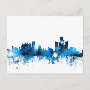 Detroit Michigan Skyline Postkarte