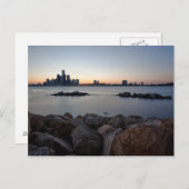 Detroit, Michigan Skyline Postkarte (Vorne/Hinten)