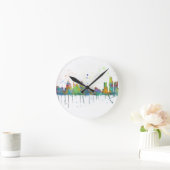 DETROIT, MICHIGAN SKYLINE RUNDE WANDUHR (Zuhause)