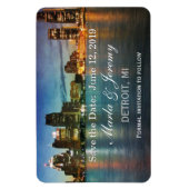 Detroit Michigan Skyline Save the Date Magnet (Vertikal)