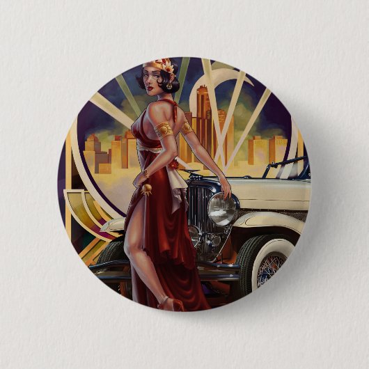 Detroit, Michigan | Stadt Button (Vorderseite)