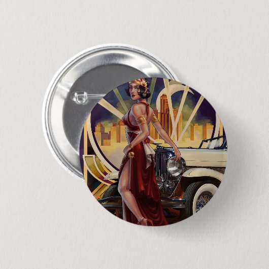 Detroit, Michigan | Stadt Button (Vorne & Hinten)