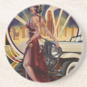 Detroit, Michigan Stadt Sandstein Untersetzer