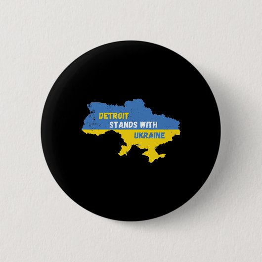 Detroit Michigan steht mit der Ukraine Button (Vorderseite)