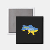 Detroit Michigan steht mit der Ukraine Magnet (Vorderseite/Rückseite)