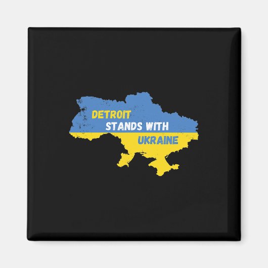 Detroit Michigan steht mit der Ukraine Magnet (Vorne)