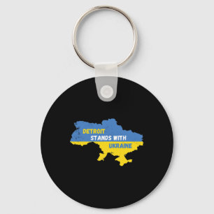 Detroit Michigan steht mit der Ukraine Schlüsselanhänger