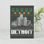 Detroit Michigan Ugly Christmas Einladung (Stehend Vorderseite)