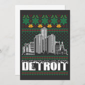 Detroit Michigan Ugly Christmas Einladung (Vorne/Hinten)