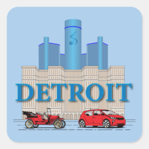 Detroit Michigan United Staaten Quadratischer Aufkleber