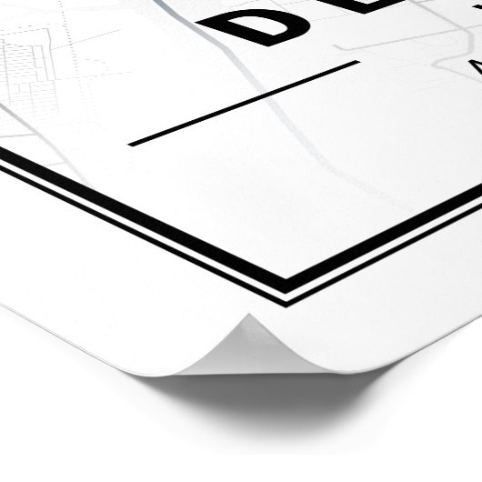 Detroit Michigan USA Travel City Map Poster (Ecke)