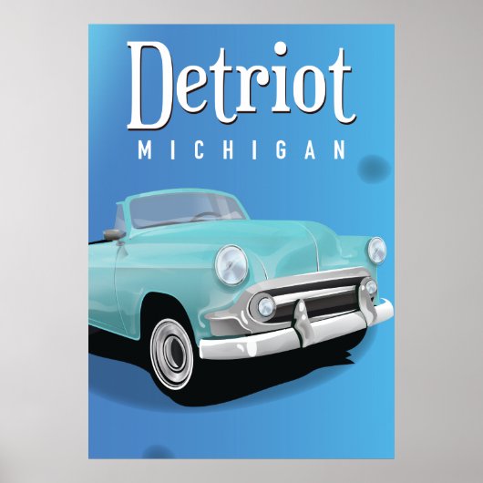 Detroit Michigan USA Vintage Travel Poster (Vorne)
