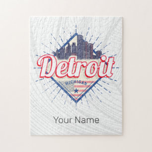 Detroit Michigan Vereinigte Staaten Skyline Vintag Puzzle