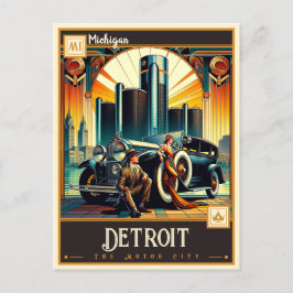 Detroit, Michigan | VINTAG Postkarte