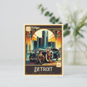 Detroit, Michigan | VINTAG Postkarte (Stehend Vorderseite)