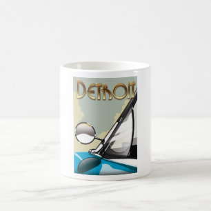Detroit Michigan Vintage-Automobil-Reiseposter Kaffeetasse
