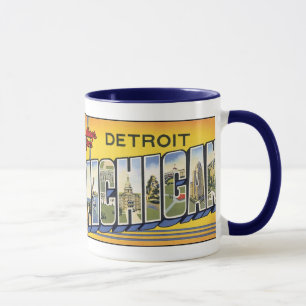 Detroit, MIchigan Vintage Postkarten-Tasse Tasse