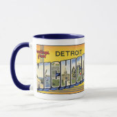 Detroit, MIchigan Vintage Postkarten-Tasse Tasse (Links)