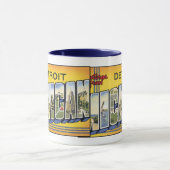 Detroit, MIchigan Vintage Postkarten-Tasse Tasse (Zentrum)