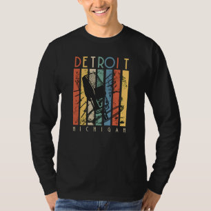 Detroit Michigan Vintages Mikrofon Retro Vintag T-Shirt