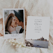 Detroit Michigan Watercolor Hochzeit Einladung