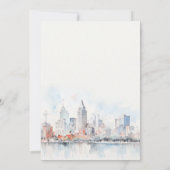 Detroit Michigan Watercolor Scape Bridal Shower Einladung (Rückseite)