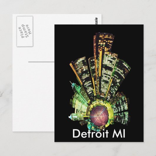 DETROIT MINI PLANET POSTKARTE (Vorne/Hinten)