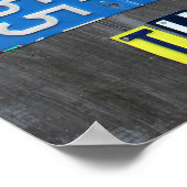 Detroit Motor City License Plakat Skyline Poster (Ecke)